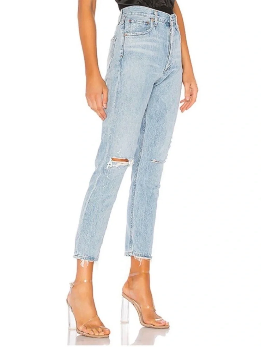 Agolde Revolve Jamie High Rise Classic Jeans in Shakedown Size 27 90s distressed